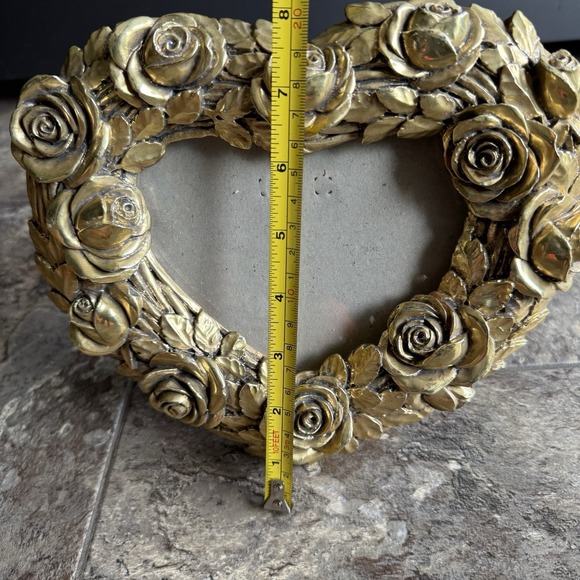 Vintage Beautiful 3D Art Resin Heart Photo Frame Victorian Roses Picture Frame - Picture 4 of 5